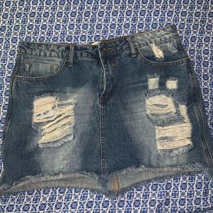 Denim jean skirt